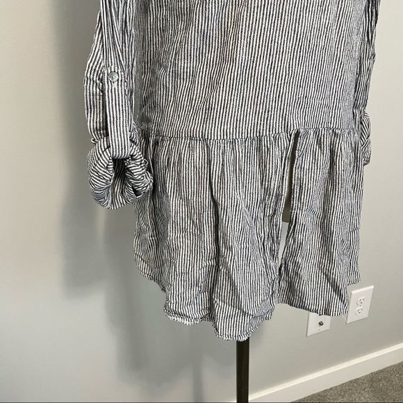 Anthropologie Sunday In Brooklyn Wiley  Striped Button Down Cotton Blouse - Picture 9 of 11